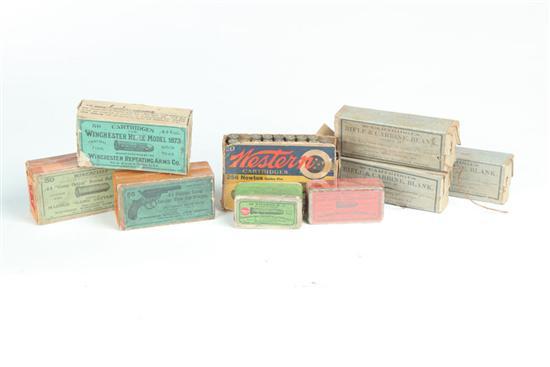 Appraisal: NINE BOXES OF EARLY AMMUNITION American late th-early th century