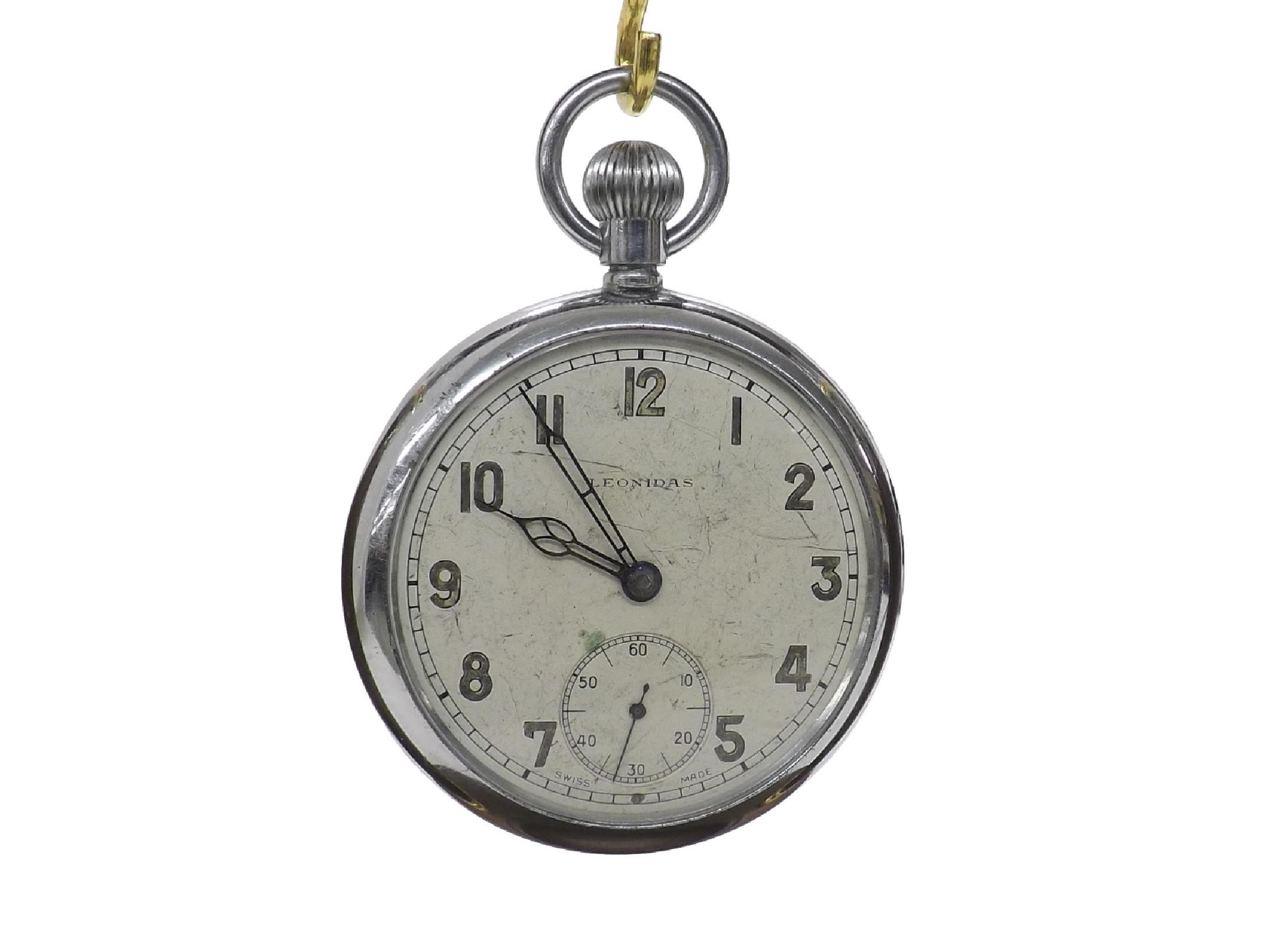 Appraisal: Leonidas s Military issue nickel cased lever pocket watch the