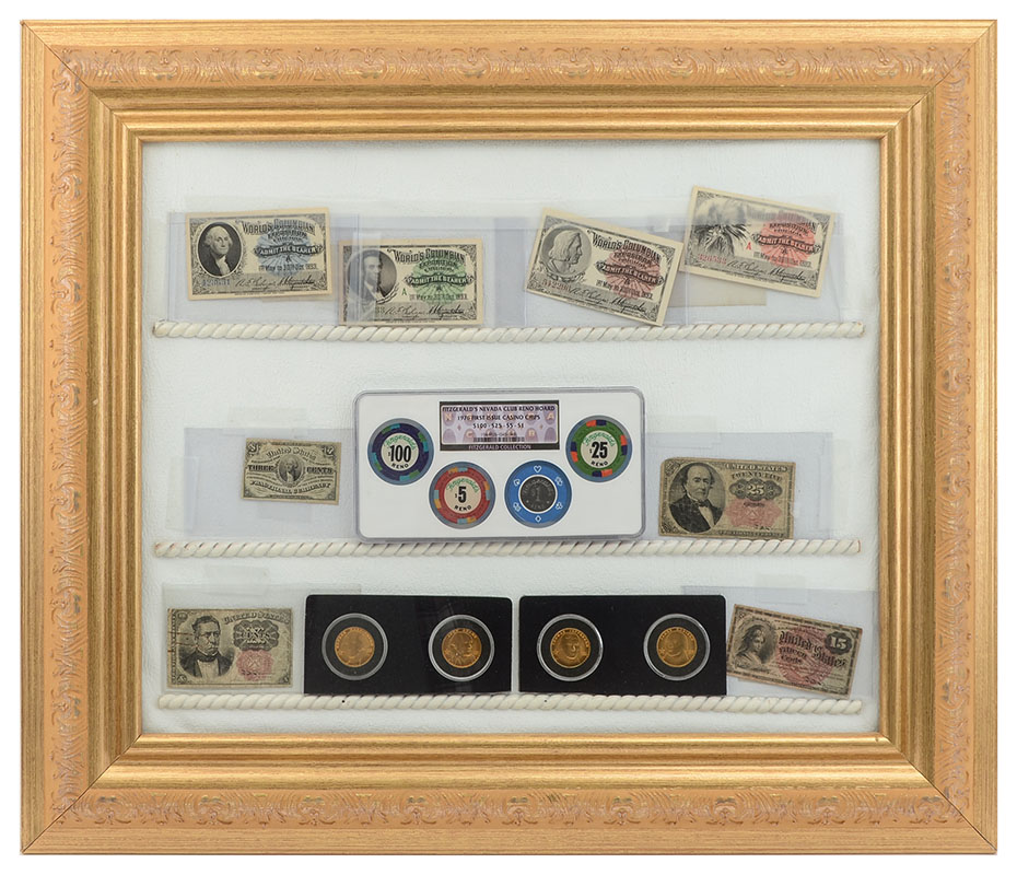 Appraisal: FRAMED EXPOSITION TICKETS FRACTIONAL CURRENCY All framed in a molded