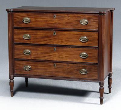 Appraisal: New England Federal four drawer chest cherry with pine secondary