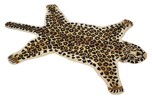 Appraisal: A FAUX LEOPARD SKIN RUG CM LONG