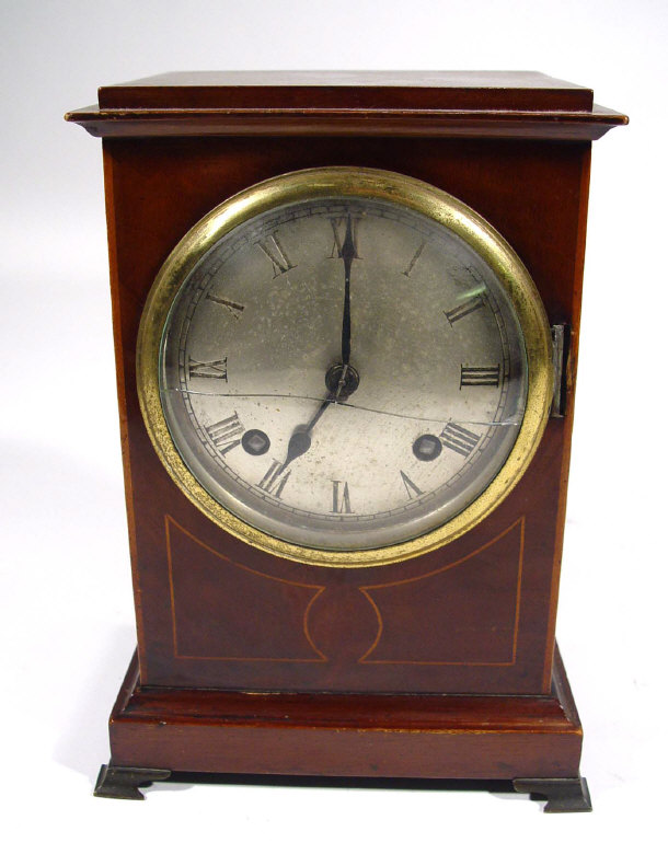 Appraisal: Edwardian mahogany cased striking mantel clock cm high