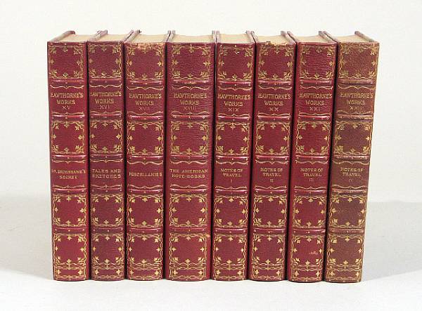 Appraisal: BINDINGS Hawthorne Nathaniel Works vols Boston burgundy morocco amp marbled