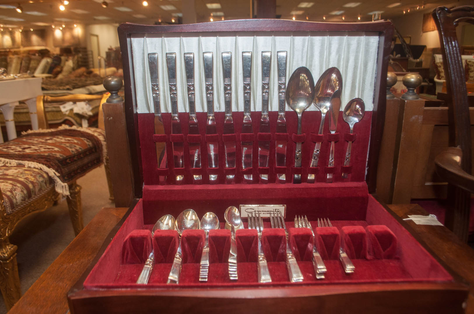 Appraisal: Boxed partial silver plate flatware set