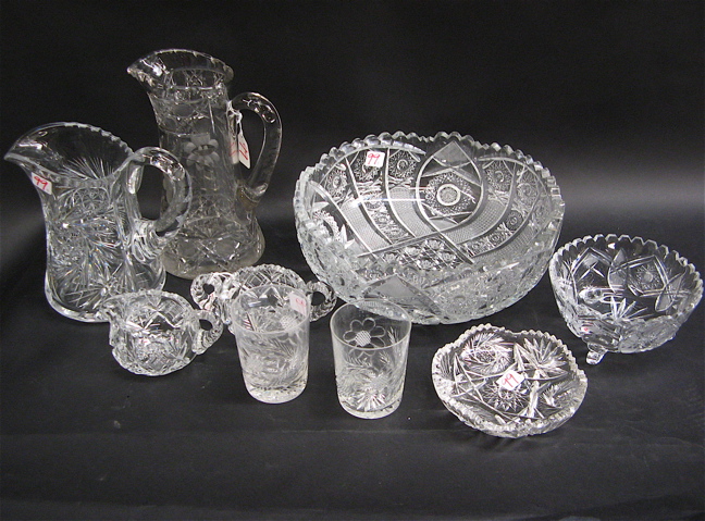 Appraisal: GROUP OF AMERICAN BRILLIANT OTHER CUT CRYSTAL pieces Including a