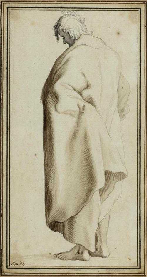 Appraisal: LIPS JOHANN HEINRICH Zurich Standing man in a cloak seen