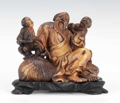 Appraisal: A Carved Hardstone Figural A well carved figural of a