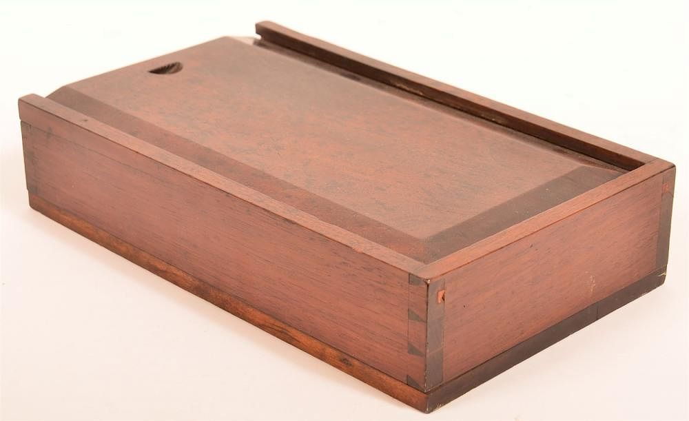 Appraisal: Pennsylvania Walnut Slide Lid Spice Box Pennsylvania th Century Walnut