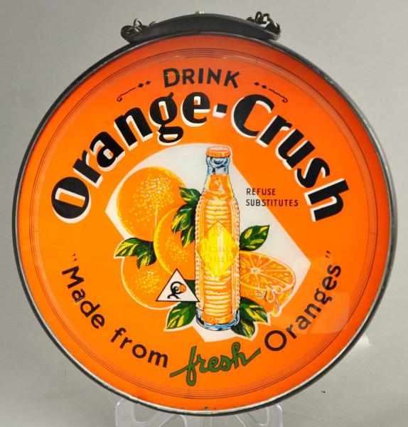 Appraisal: Reverse on Glass Orange Crush Neon Light-Up Sign Description Working