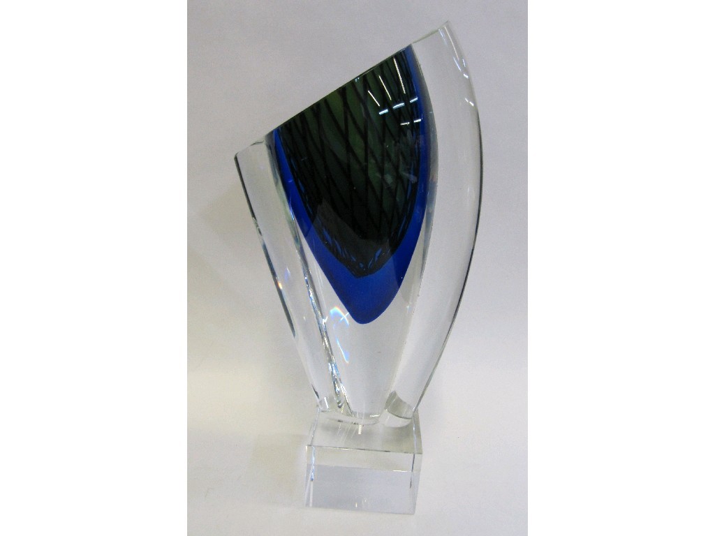 Appraisal: Art glass sculpture with coloured decoration on pedestal base