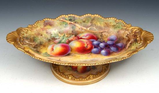 Appraisal: A ROYAL WORCESTER FRUIT PAINTED COMPOTE by Thomas Lockyer the