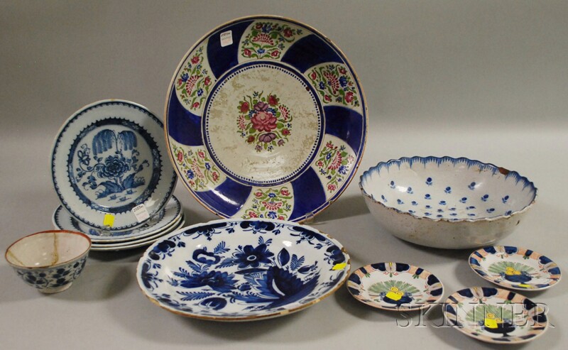 Appraisal: Eleven Pieces of Delft Decorated Ceramics including a set of