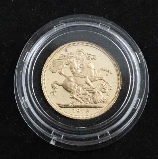 Appraisal: A proof gold sovereign Estimate - Descriptions provided in both