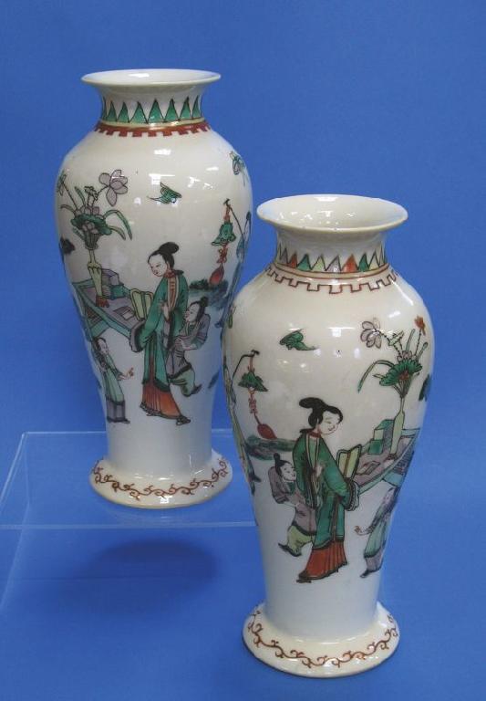 Appraisal: A PAIR OF CHINESE FAMILLE VERTE VASES in the Kangxi