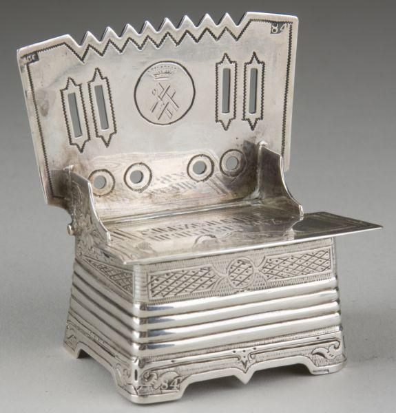 Appraisal: Russian Silver Throne Form Salt Moscow B C assayer's mark