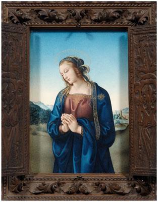 Appraisal: Fine Italian watercolor and frame the Virgin in a landscape