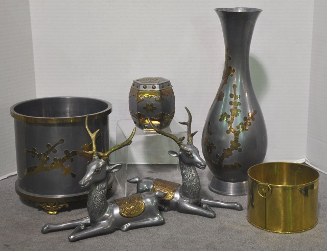 Appraisal: Bx Pewter Brass Decorative Items