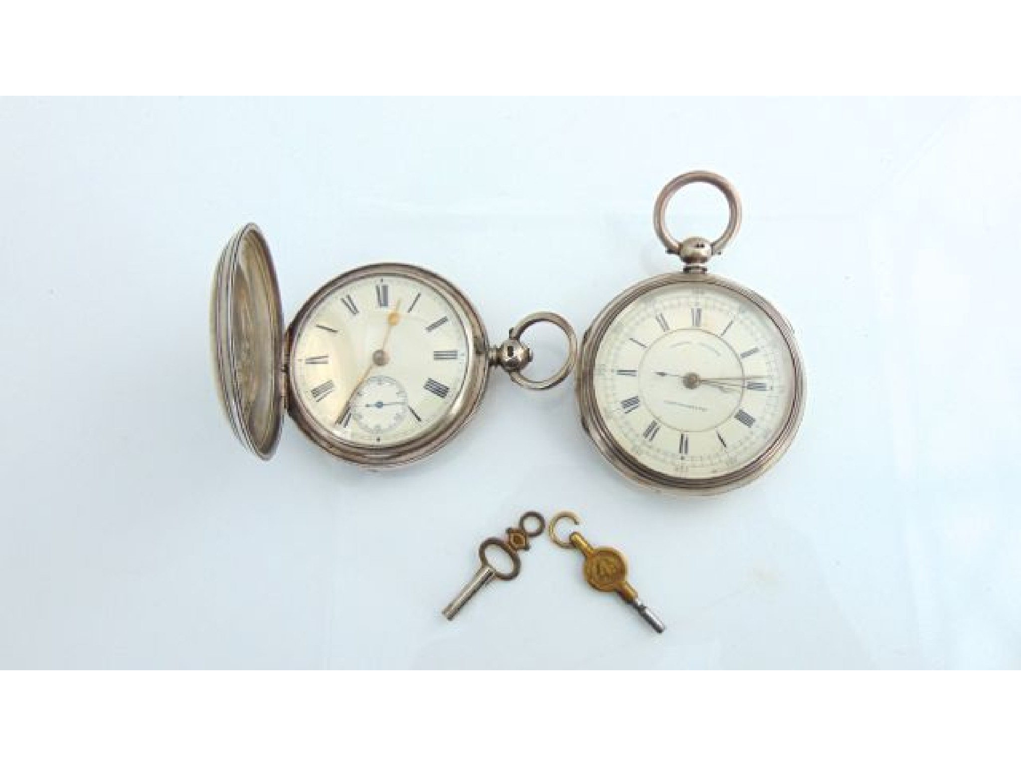 Appraisal: A silver open-faced pocket watch H Samuels Manchester chronograph the