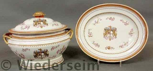 Appraisal: Chinese porcelain armorial tureen and undertray late th c h