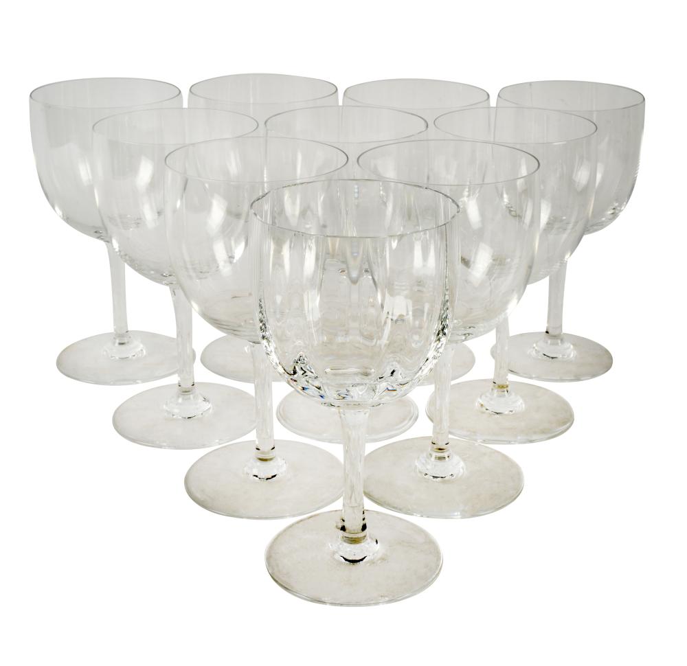 Appraisal: BACCARAT WINE GLASSESeach marked comprising Montaigne optic and Montaigne non-optic