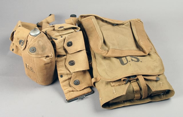 Appraisal: M Haversack with M Belt and Canteen Belt is Mills