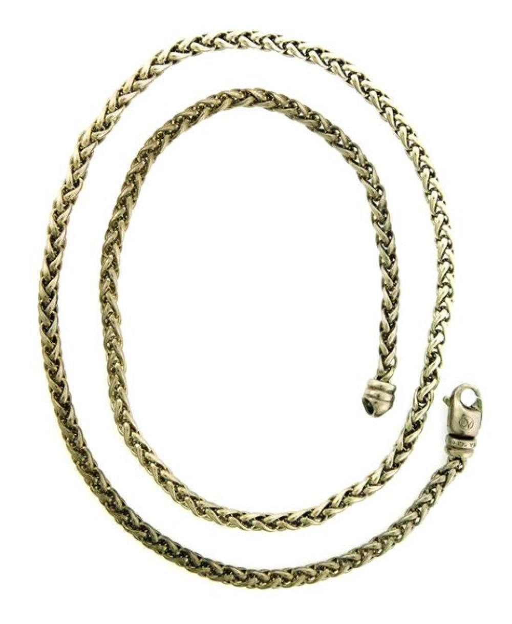 Appraisal: JEWELRY Sterling Silver David Yurman Neckchain double wheat chain with