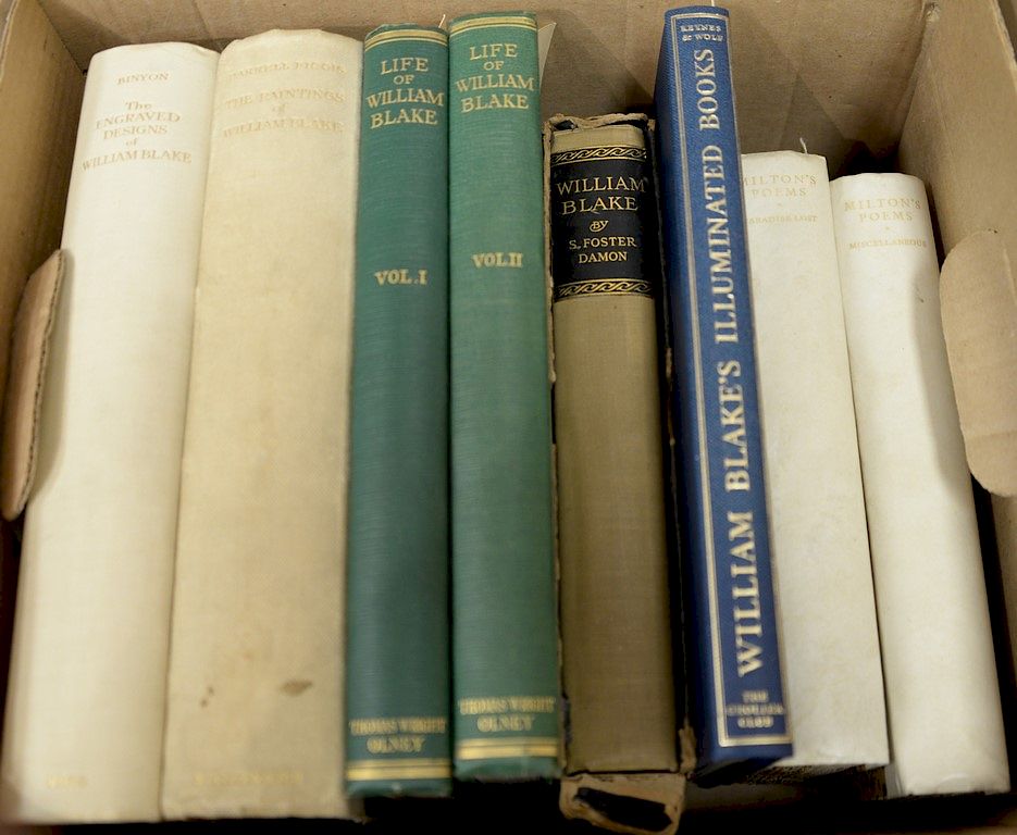 Appraisal: One box with eight books about William Blake Binyon The