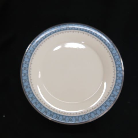 Appraisal: Gorham Fine China Plates Kingsbury ivory with blue trim platinum