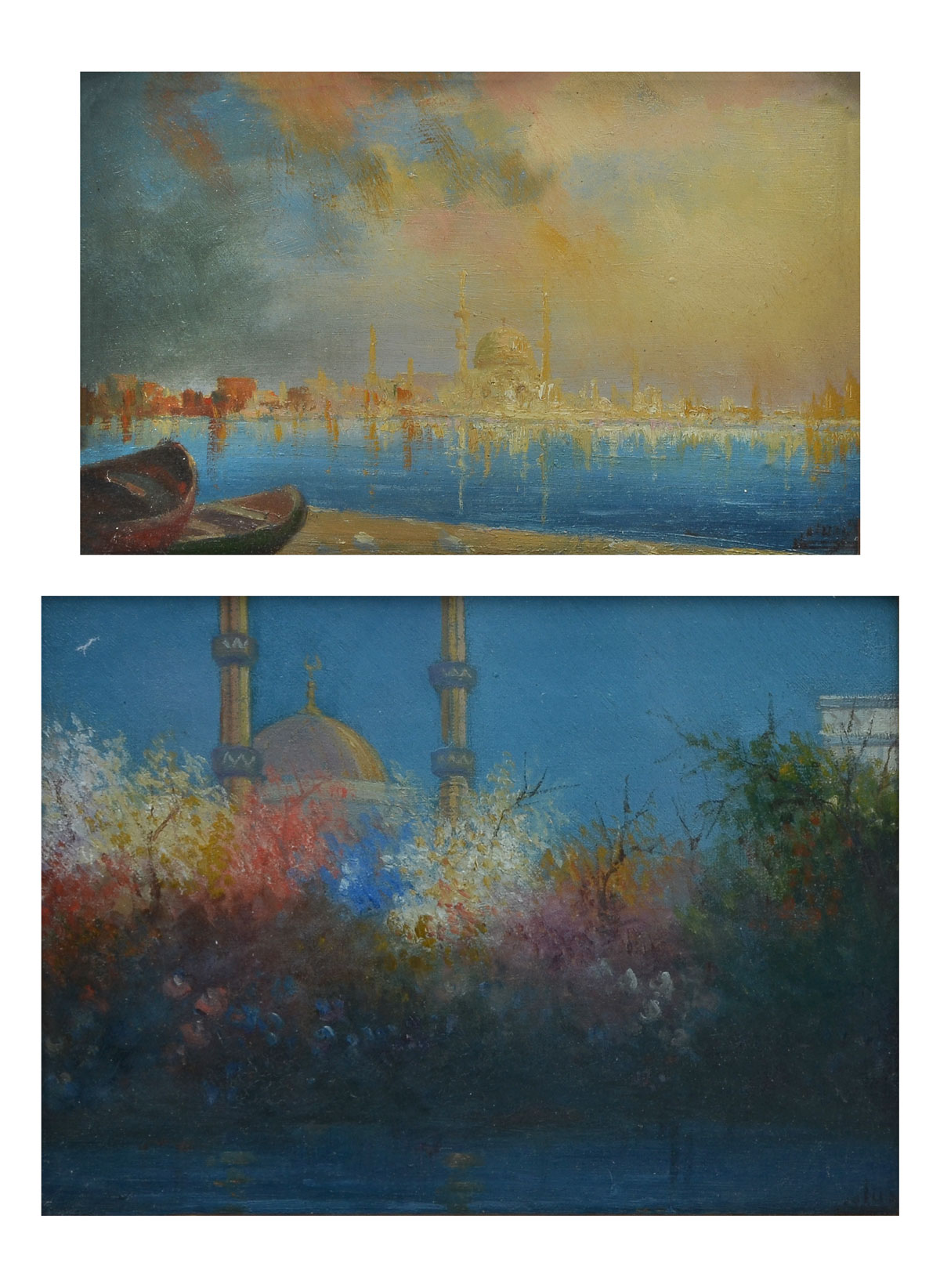 Appraisal: PAIR OF FINELY PAINTED TURN OF THE CENTURY VENICE PAINTINGS