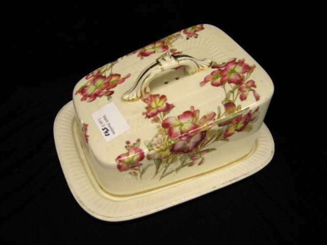 Appraisal: English Victorian Ironstone Cheese Keeper floral decor