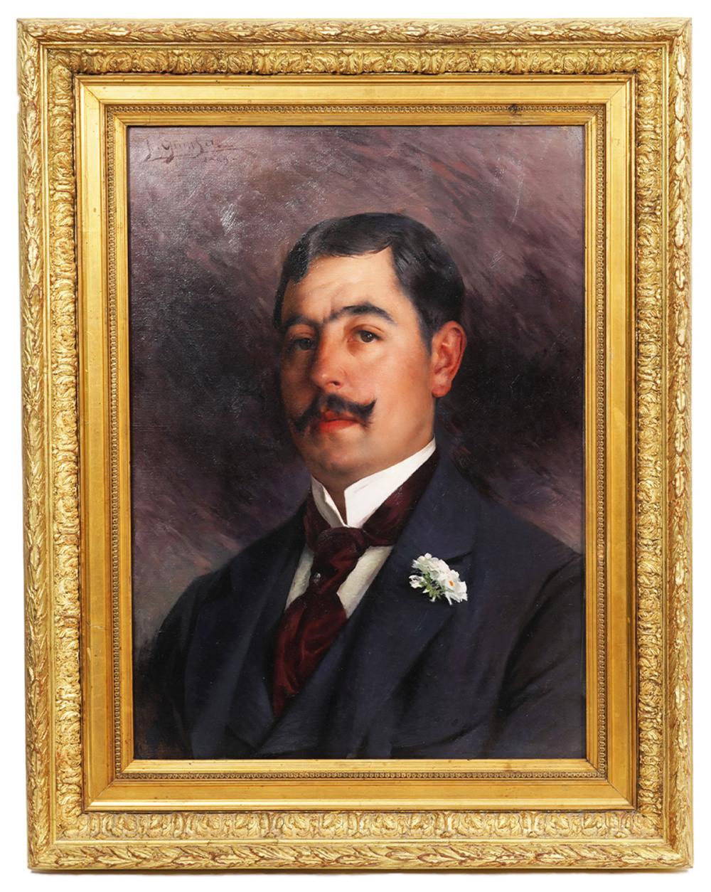 Appraisal: PAUL QUINSAC PORTRAIT OF GEORGES FEYDEAU O CPaul Quinsac France