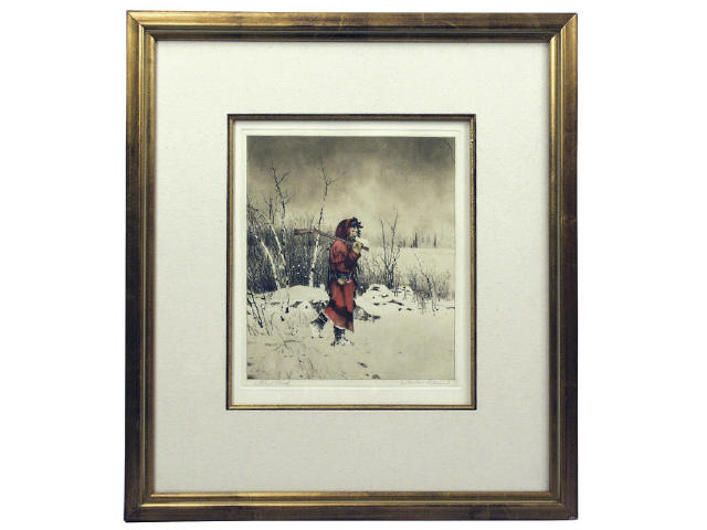 Appraisal: Hand colored engraving by Michael Coleman signed artist proof with