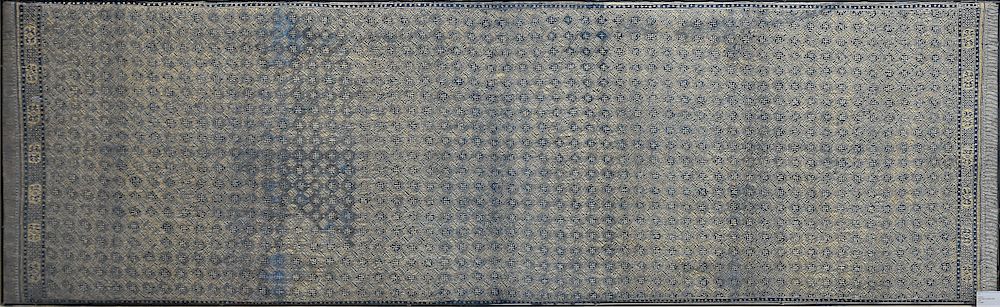 Appraisal: A JAVANESE GILT BLUE COTTON BATIK SARONG INDONESIA EARLY TH