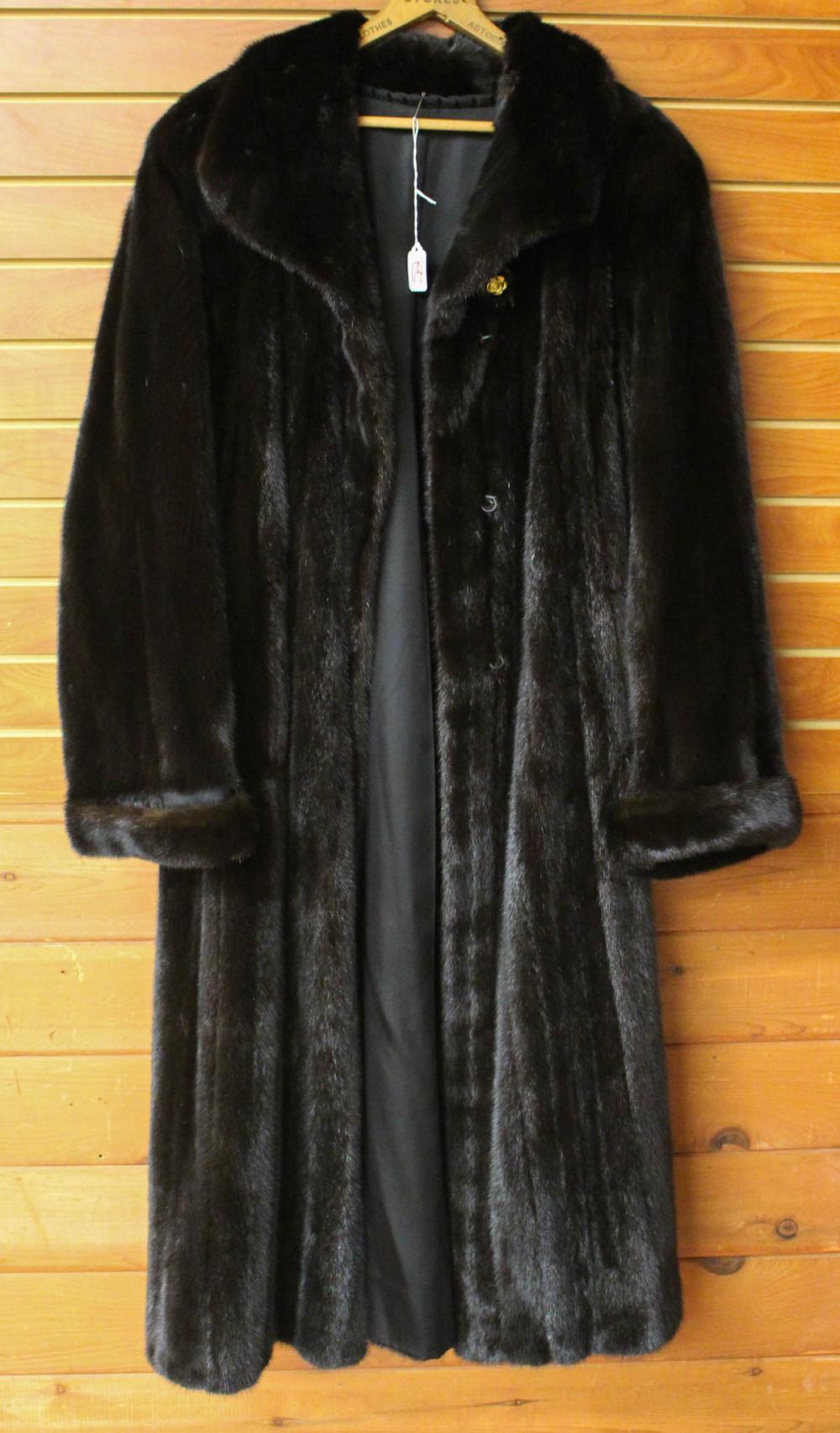 Appraisal: FULL LENGTH MINK COAT with three hook and eye closures