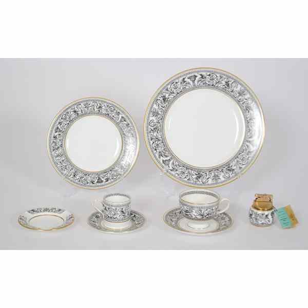 Appraisal: Wedgwood Florentine Partial Service British th century A fifty-two-piece collection