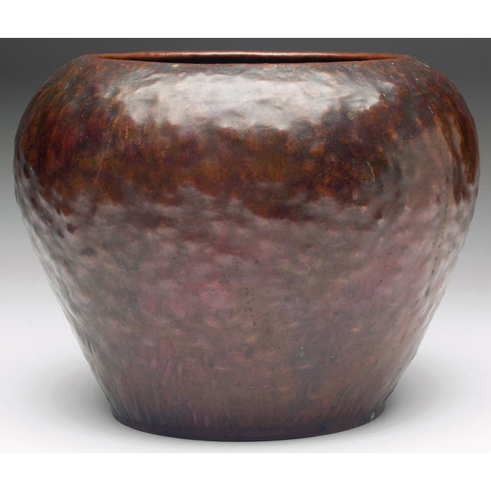 Appraisal: Good Dirk Van Erp jardiniere warty example in copper excellent