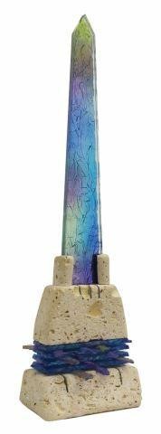 Appraisal: Contemporary art glass sculpture Monument Joseph Damian Priour Texas -