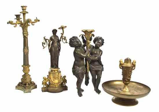 Appraisal: A Collection of Bronze and Gilt Metal Candelabra Parts comprising