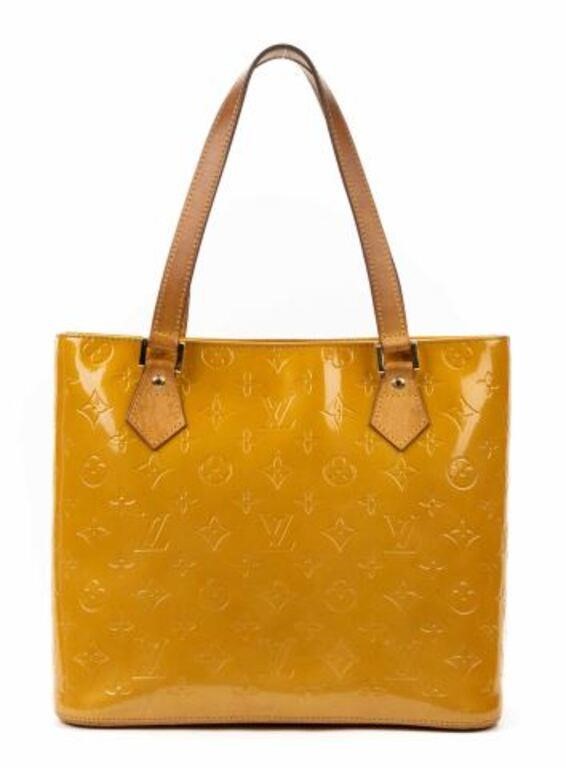 Appraisal: Louis Vuitton Houston shoulder bag in yellow monogram patent Vernis