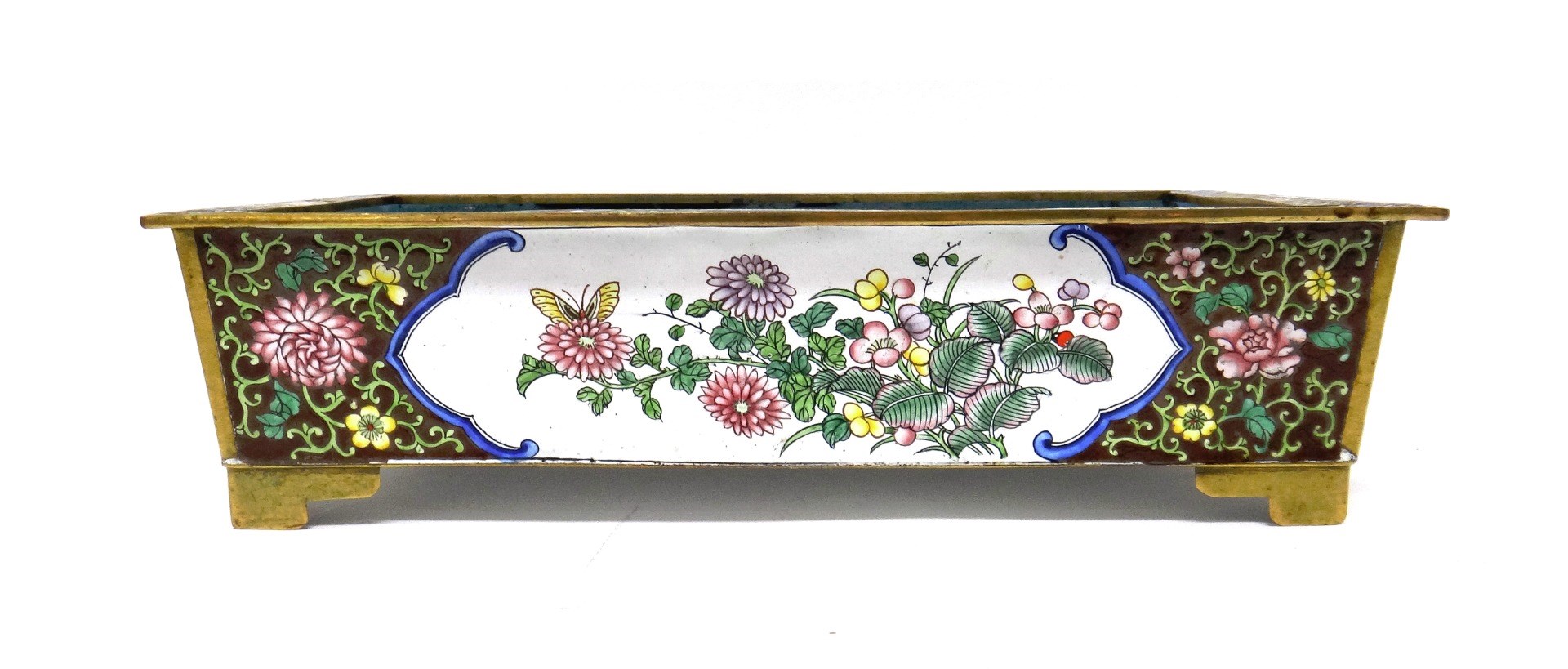 Appraisal: A Chinese enamel planter late th century of rectangular form