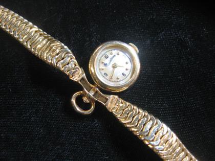 Appraisal: karat yellow gold lady's wristwatch Lucien Piccard Circular cased watch