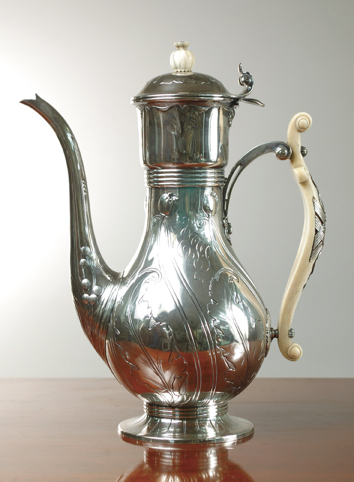 Appraisal: MAISON CARDEILHAC STERLING SILVER COFFEE POT th century with ivory