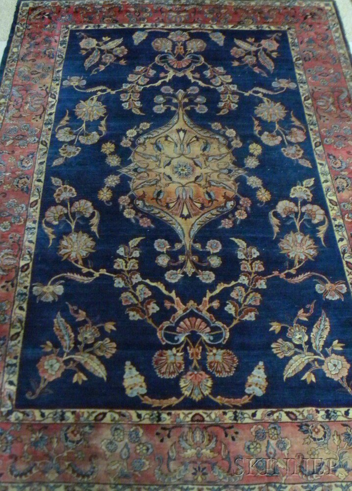 Appraisal: Kerman Rug Southeast Persia early th century the midnight blue