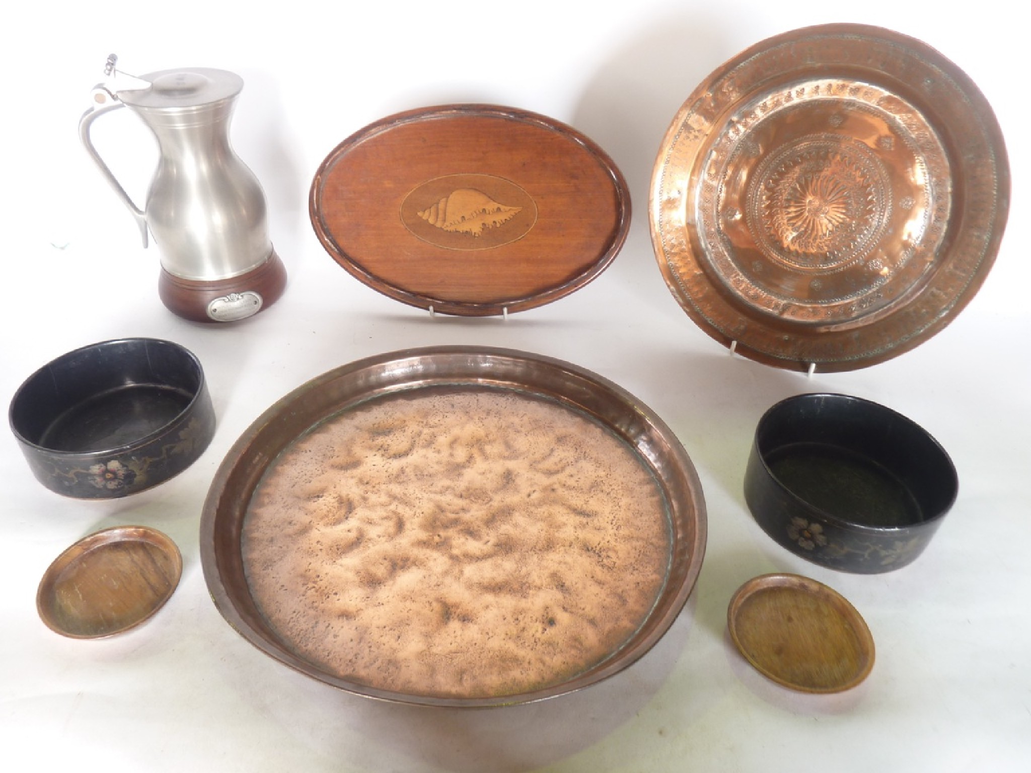 Appraisal: A small late th century mahogany tray of oval form