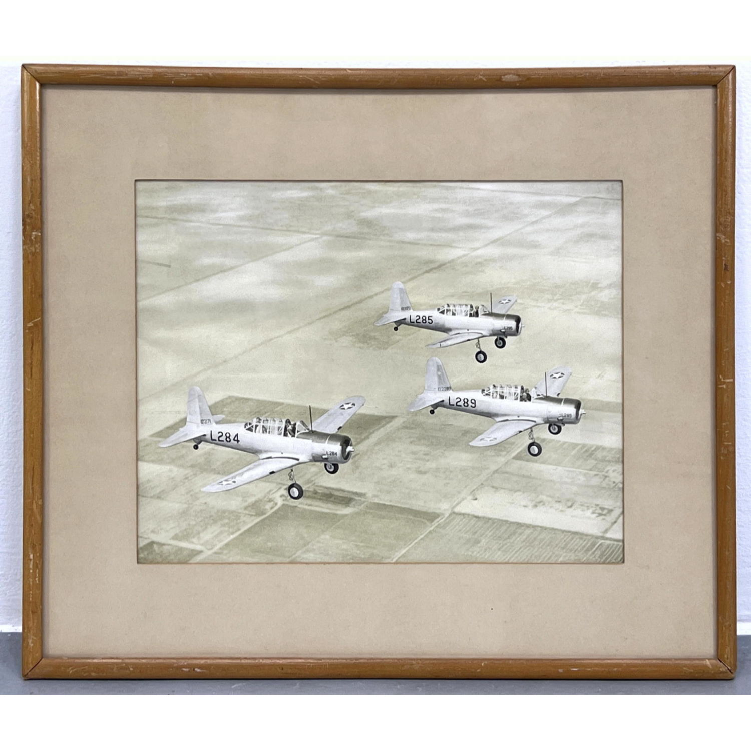 Appraisal: Realist Drawing Painting of Military Airplanes Framed under glass Dimensions