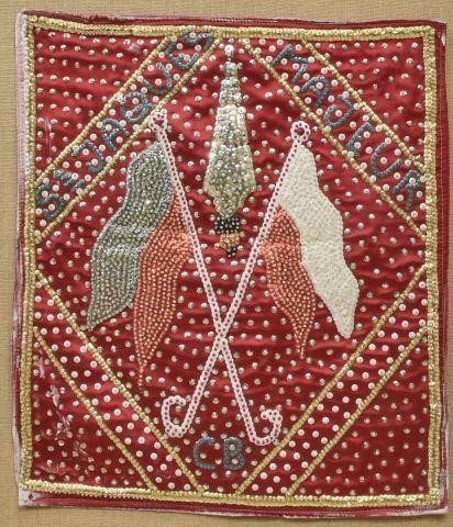 Appraisal: Haitian beaded and sequined Voodoo ceremonial drapeau flag or banner