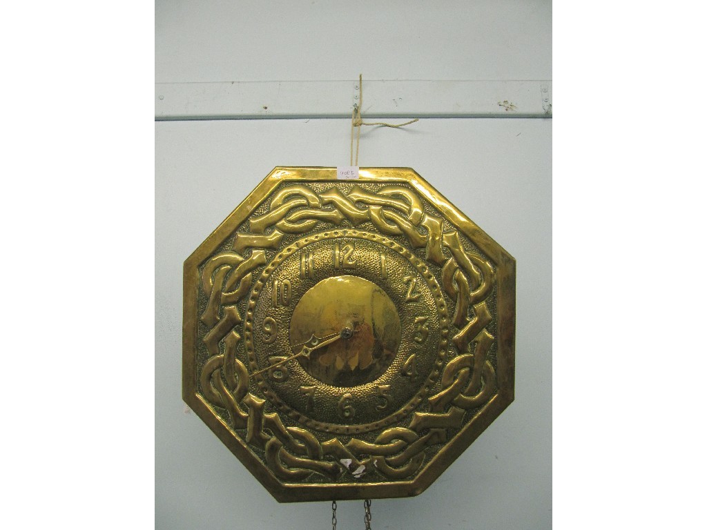 Appraisal: An Arts and Crafts brass 'Wag at the Waa' wall