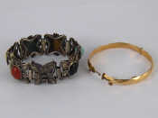 Appraisal: A mixed lot comprising a white metal tests silver bracelet