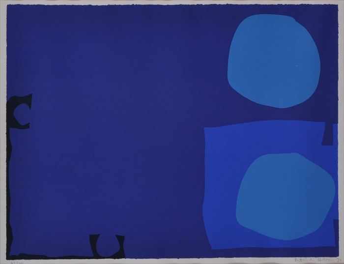 Appraisal: PATRICK HERON - FOUR BLUES TWO DISKS Serigraph in colors