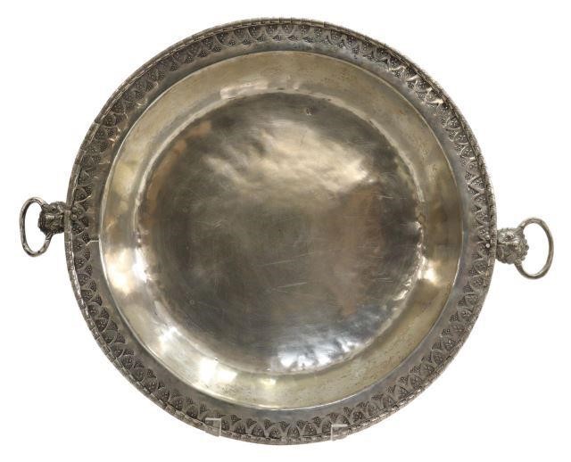 Appraisal: Large Spanish Colonial style silver content unknown bowl rim with